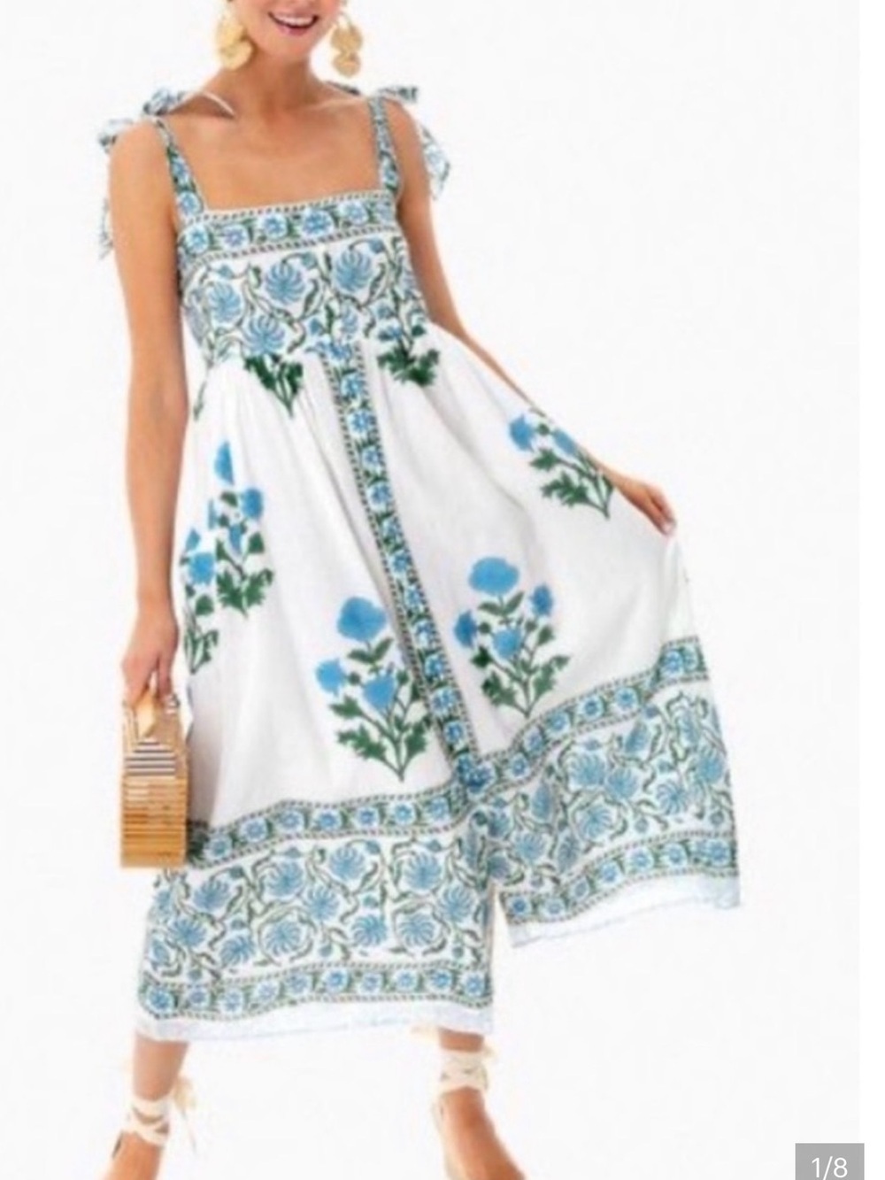 Juliet Dunn x Tuckernuck Tie-Shoulder Poppy Midi Dress